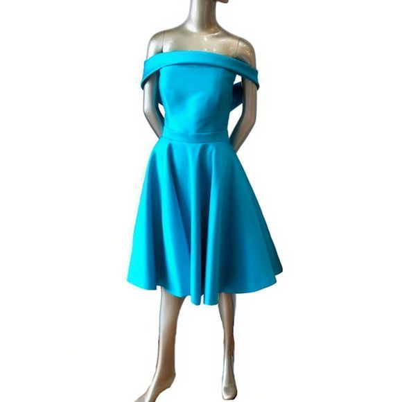 Vintage JOHN PAUL ATAKER Off-the-Shoulder Lace Up Back Party Dress - Picture 2 of 8